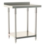 Metro TWS2430FS-304B-S 24" x 30" TableWorx™ Stainless Steel Work Table with Type 304 Work Surface with Backsplash, Shelf Base & Legs