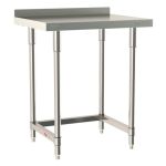 Metro TWS2430SU-304B-S 24" x 30" TableWorx™ Stainless Steel Work Table with Type 304 Work Surface with Backsplash, 3-Sided Frame & Legs