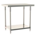 Metro TWS2436FS-304-S 24" x 36" TableWorx™ Stainless Steel Work Table with Type 304 Work Surface, Shelf Base & Legs