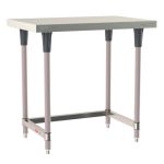 Metro TWS2436SU-304-K 24" x 36" TableWorx™ Stainless Steel Work Table with Type 304 Work Surface, 3-Sided Frame & Metroseal Gray Epoxy Coated Legs
