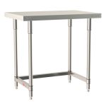 Metro TWS2436SU-304-S 24" x 36" TableWorx™ Stainless Steel Work Table with Type 304 Work Surface, 3-Sided Frame & Legs
