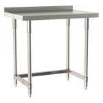 Metro TWS2436SU-304B-S 24" x 36" TableWorx™ Stainless Steel Work Table with Type 304 Work Surface with Backsplash, 3-Sided Frame & Legs