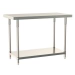 Metro TWS2448FS-304-S 24" x 48" TableWorx™ Stainless Steel Work Table with Type 304 Work Surface, Shelf Base & Legs