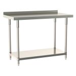 Metro TWS2448FS-316B-S 24" x 48" TableWorx™ Stainless Steel Work Table with Type 316 Work Surface with Backsplash, Type 304 Shelf Base & Legs