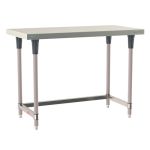 Metro TWS2448SU-304-K 24" x 48" TableWorx™ Stainless Steel Work Table with Type 304 Work Surface, 3-Sided Frame & Metroseal Gray Epoxy Coated Legs