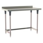 Metro TWS2472FS-304B-S 24" x 72" TableWorx™ Stainless Steel Work Table with Type 304 Work Surface with Backsplash, Shelf Base & Legs