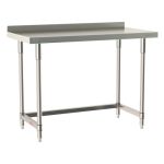 Metro TWS2448SU-304B-S 24" x 48" TableWorx™ Stainless Steel Work Table with Type 304 Work Surface with Backsplash, 3-Sided Frame & Legs