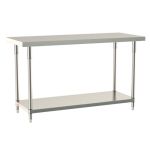 Metro TWS2460FS-304-S 24" x 60" TableWorx™ Stainless Steel Work Table with Type 304 Work Surface, Shelf Base & Legs