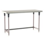 Metro TWS2460SU-304-K 24" x 60" TableWorx™ Stainless Steel Work Table with Type 304 Work Surface, 3-Sided Frame & Metroseal Gray Epoxy Coated Legs