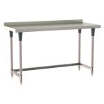 Metro TWS2496FS-304B-S 24" x 96" TableWorx™ Stainless Steel Work Table with Type 304 Work Surface with Backsplash, Shelf Base & Legs