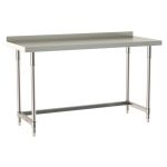 Metro TWS2460SU-316B-S 24" x 60" TableWorx™ Stainless Steel Work Table with Type 316 Work Surface with Backsplash, Type 304 3-Sided Frame & Legs