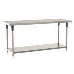 Metro TWS2472FS-304-K 24" x 72" TableWorx™ Stainless Steel Work Table with Type 304 Work Surface, Shelf Base & Metroseal Gray Epoxy Coated Legs