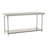 Metro TWS2472FS-304-S 24" x 72" TableWorx™ Stainless Steel Work Table with Type 304 Work Surface, Shelf Base & Legs