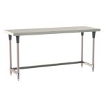 Metro TWS2472SU-304-K 24" x 72" TableWorx™ Stainless Steel Work Table with Type 304 Work Surface, 3-Sided Frame & Metroseal Gray Epoxy Coated Legs