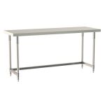 Metro TWS2472SU-304-S 24" x 72" TableWorx™ Stainless Steel Work Table with Type 304 Work Surface, 3-Sided Frame & Legs