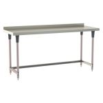 Metro TWS3030FS-304B-S 30" x 30" TableWorx™ Stainless Steel Work Table with Type 304 Work Surface with Backsplash, Shelf Base & Legs