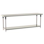 Metro TWS2496FS-304-K 24" x 96" TableWorx™ Stainless Steel Work Table with Type 304 Work Surface, Shelf Base & Metroseal Gray Epoxy Coated Legs
