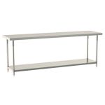 Metro TWS2496FS-304-S 24" x 96" TableWorx™ Stainless Steel Work Table with Type 304 Work Surface, Shelf Base & Legs