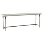 Metro TWS2496SU-304-K 24" x 96" TableWorx™ Stainless Steel Work Table with Type 304 Work Surface, 3-Sided Frame & Metroseal Gray Epoxy Coated Legs