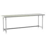 Metro TWS2496SU-304-S 24" x 96" TableWorx™ Stainless Steel Work Table with Type 304 Work Surface, 3-Sided Frame & Legs