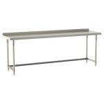 Metro TWS2496SU-304B-S 24" x 96" TableWorx™ Stainless Steel Work Table with Type 304 Work Surface with Backsplash, 3-Sided Frame & Legs