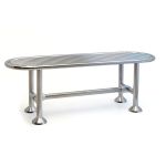Palbam Class GB-0811 Floor-Mounted Electropolished Stainless Steel Gowning Bench with Rod Top, 15" x 32" x 18"