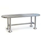 Palbam Class Floor-Mounted Electropolished Stainless Steel Gowning Bench with Rod Top