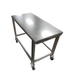 CleanPro SSL-1001-C-60X36 36" x 60" Mobile Stainless Steel Table with Solid Top & 4" Casters