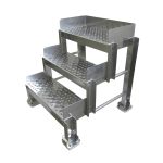 CleanPro SSL-1157 Stainless Steel Cleanroom Step Ladder with 3 Steps, 32" x 28" x 27"