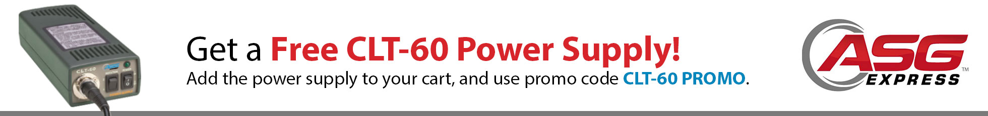 Get a free CLT-60 Power Supply when you buy this ASG Torque Driver