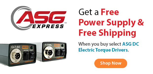 Get a free Power Supply when you buy select ASG DC Electric Torque Drivers